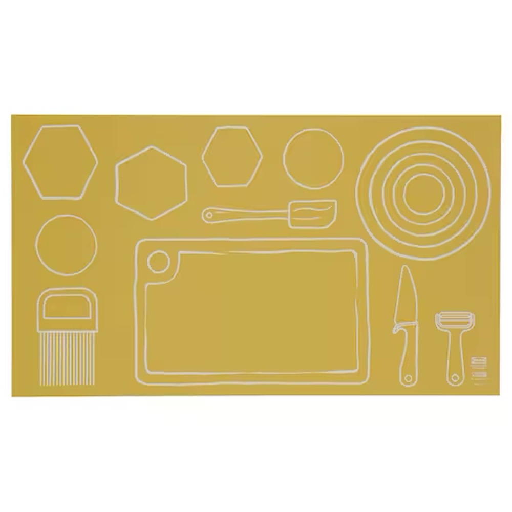 IKEA TABBERAS Baking Mat, Yellow, 28"x17" (905.518.13) NEW